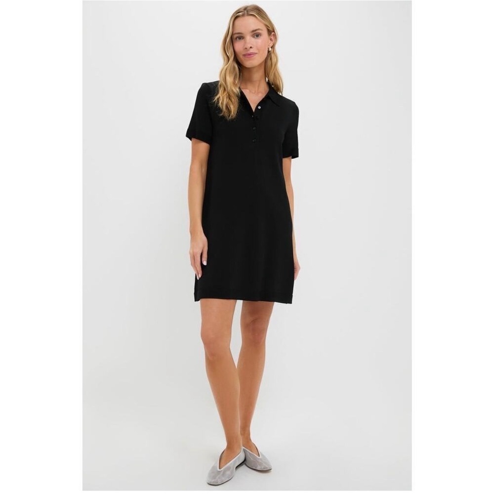 Tuckernuck x Pomander Place | Ridley Polo Dress XL Black Knit Short Sleeve Mini